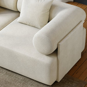 5-Piece Moduler white velvet L-Shaped sectional sofa