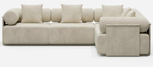 5-Piece Moduler white velvet L-Shaped sectional sofa