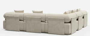 5-Piece Moduler white velvet L-Shaped sectional sofa