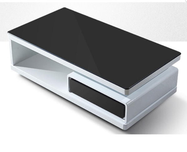 OJ White And Black Glass Coffee table