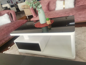 OJ White And Black Glass Coffee table