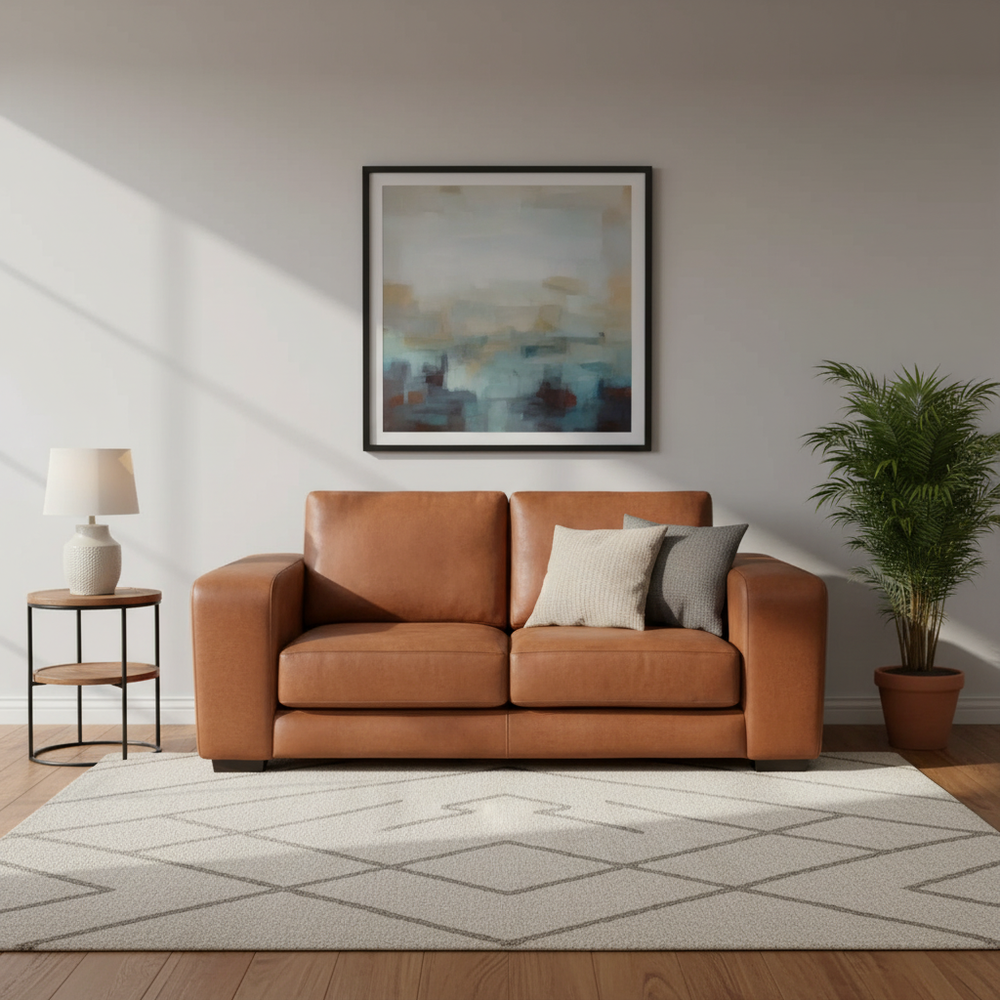 Zimbi 2-Seater Full Genuine Leather Couch