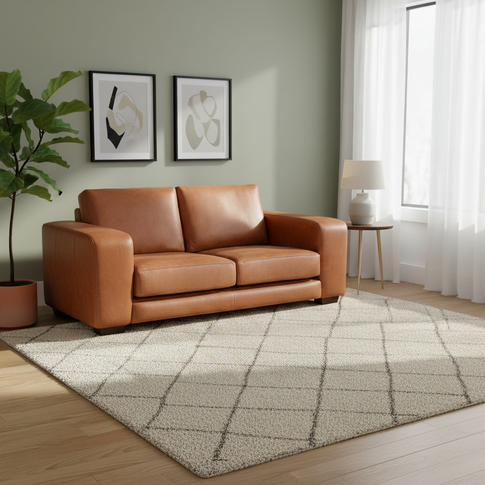 Zimbi 2-Seater Full Genuine Leather Couch